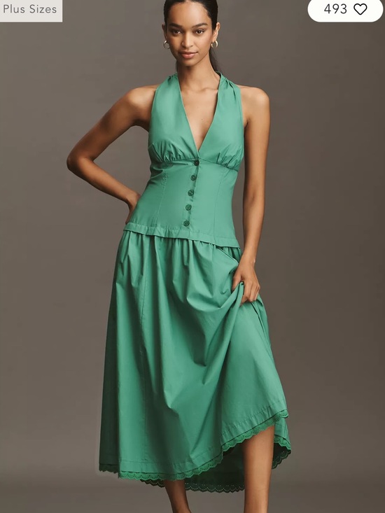 Anthropologie Dresses & Skirts - Maeve Sleeveless V-Neck Green Midi Dress